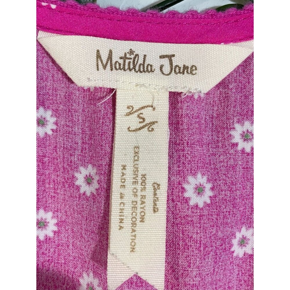 Matilda Jane Pink Floral Dress With Ruched Waist & Button Details - Picture 10 of 16